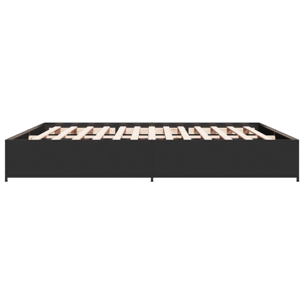 vidaXL Bed Frame without Mattress Black 160x200 cm