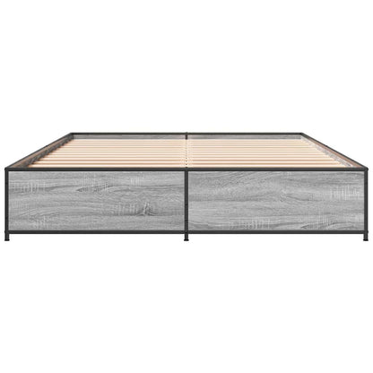 vidaXL Bed Frame without Mattress Grey Sonoma 150x200 cm King Size