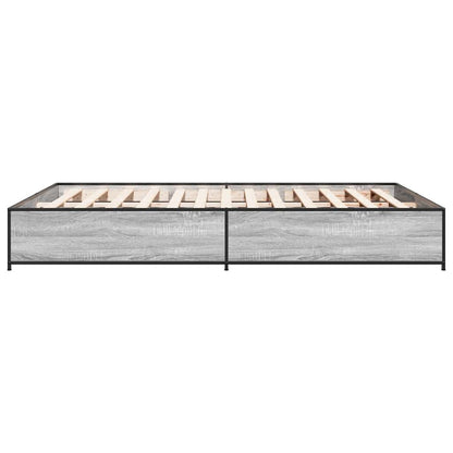vidaXL Bed Frame without Mattress Grey Sonoma 150x200 cm King Size