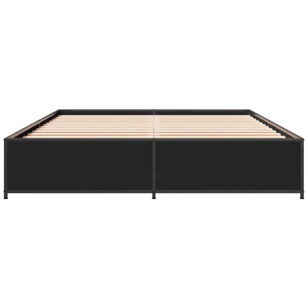 vidaXL Bed Frame | Black | Engineered wood, steel | Double |  Durable