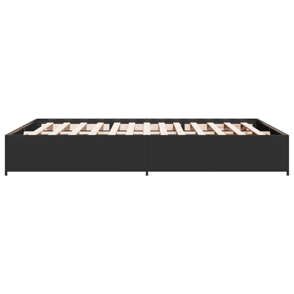 vidaXL Bed Frame without Mattress Black 140x190 cm