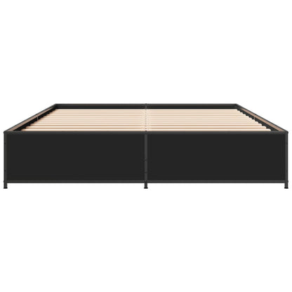 vidaXL Bed Frame | Black | Engineered wood | Double | Durable | Bed Frame