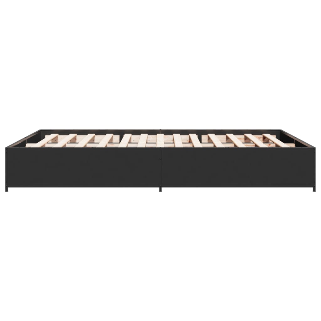 vidaXL Bed Frame | Black | Engineered wood | Double | Durable | Bed Frame
