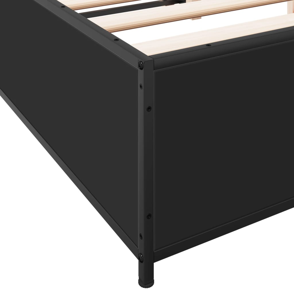 vidaXL Bed Frame | Black | Engineered wood | Double | Durable | Bed Frame