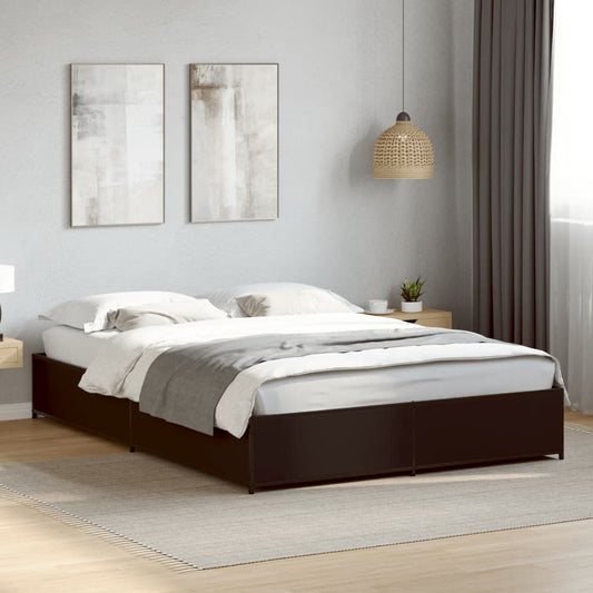 vidaXL Bed Frame | Black | Engineered wood | Double | Durable | Bed Frame