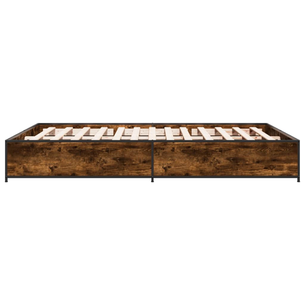 vidaXL Bed Frame | Smoked Oak | Engineered Wood | Double |  Durable  | Bed Frame