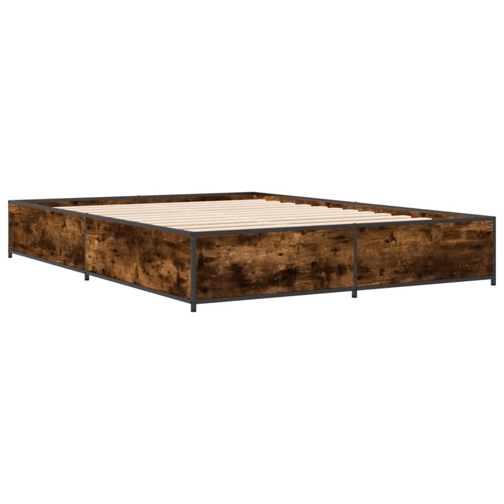 vidaXL Bed Frame | Smoked Oak | Engineered Wood | Double |  Durable  | Bed Frame