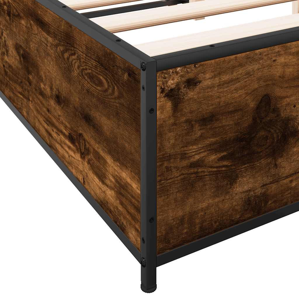 vidaXL Bed Frame | Smoked Oak | Engineered Wood | Double |  Durable  | Bed Frame