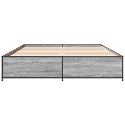 vidaXL Bed Frame without Mattress Grey Sonoma 135x190 cm Double