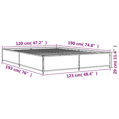 vidaXL Bed Frame without Mattress Brown Oak 120x190 cm Small Double