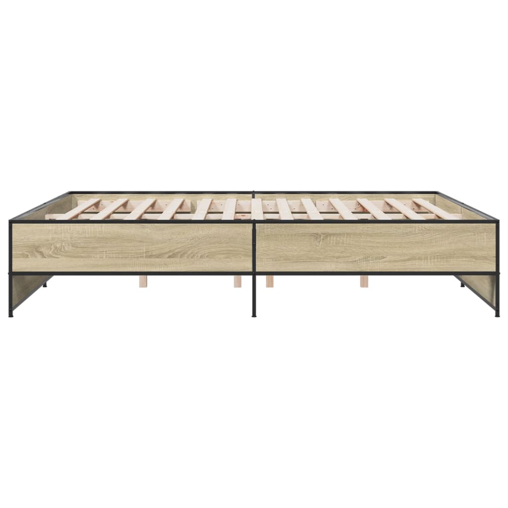 vidaXL Bed Frame without Mattress Sonoma Oak 200x200 cm