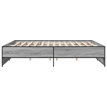 vidaXL Bed Frame without Mattress Grey Sonoma 200x200 cm
