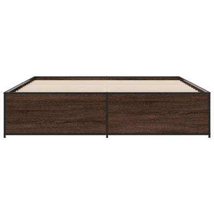 vidaXL Bed Frame without Mattress Brown Oak 200x200 cm