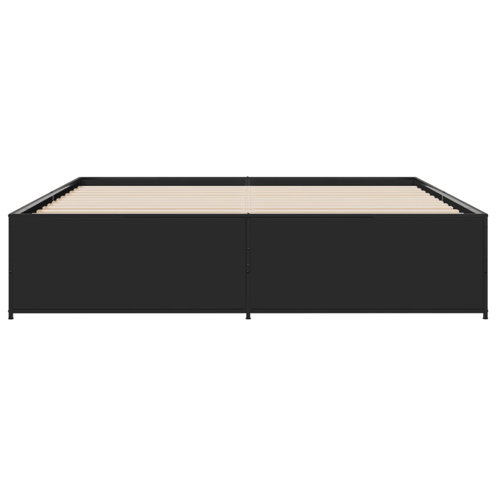 vidaXL Bed Frame without Mattress Black 180x200 cm Super King