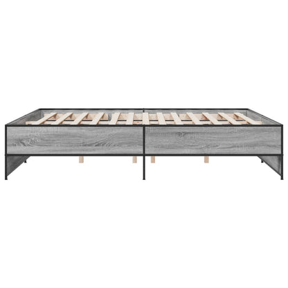 vidaXL Bed Frame without Mattress Grey Sonoma 180x200 cm Super King