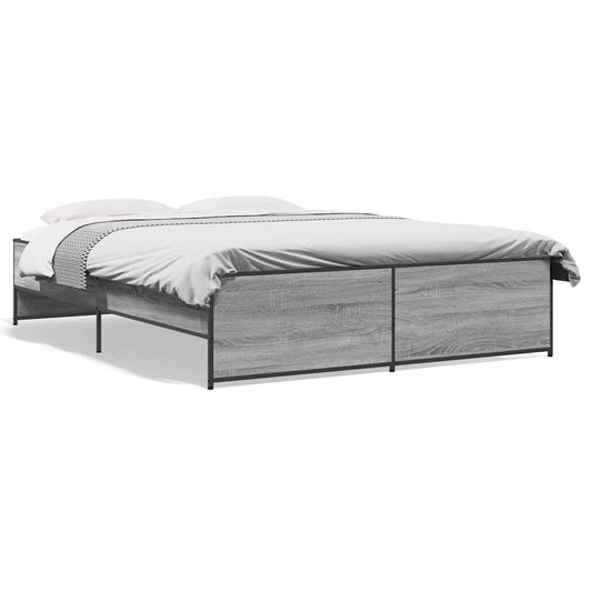 vidaXL Bed Frame without Mattress Grey Sonoma 160x200 cm