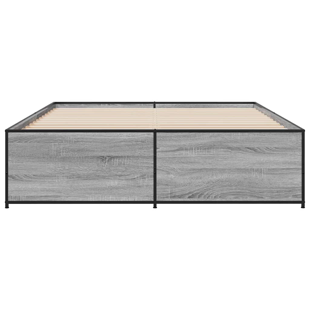 vidaXL Bed Frame without Mattress Grey Sonoma 160x200 cm