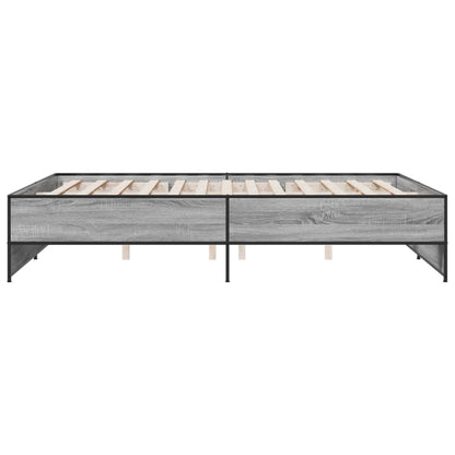 vidaXL Bed Frame without Mattress Grey Sonoma 160x200 cm