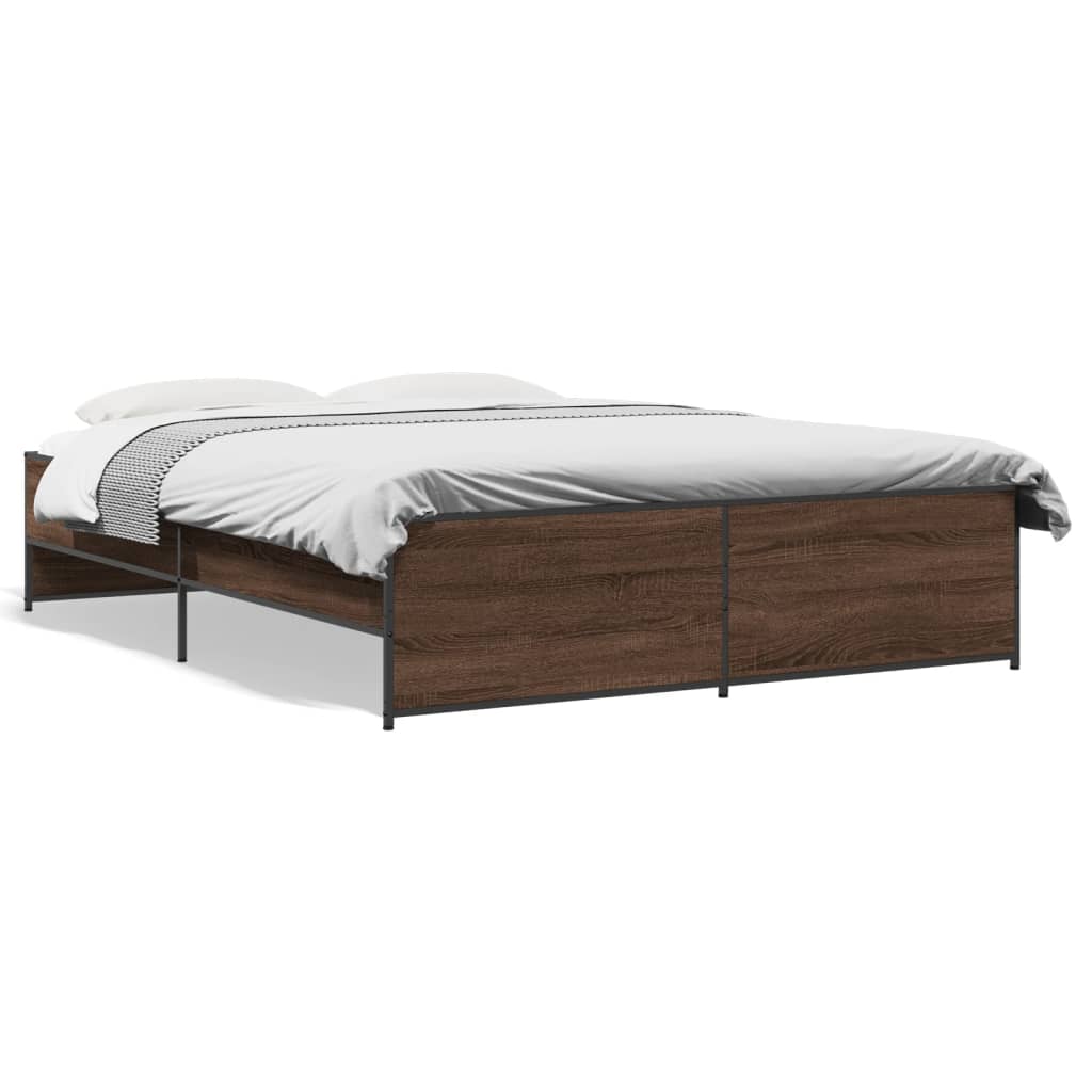 vidaXL Bed Frame without Mattress Brown Oak 160x200 cm