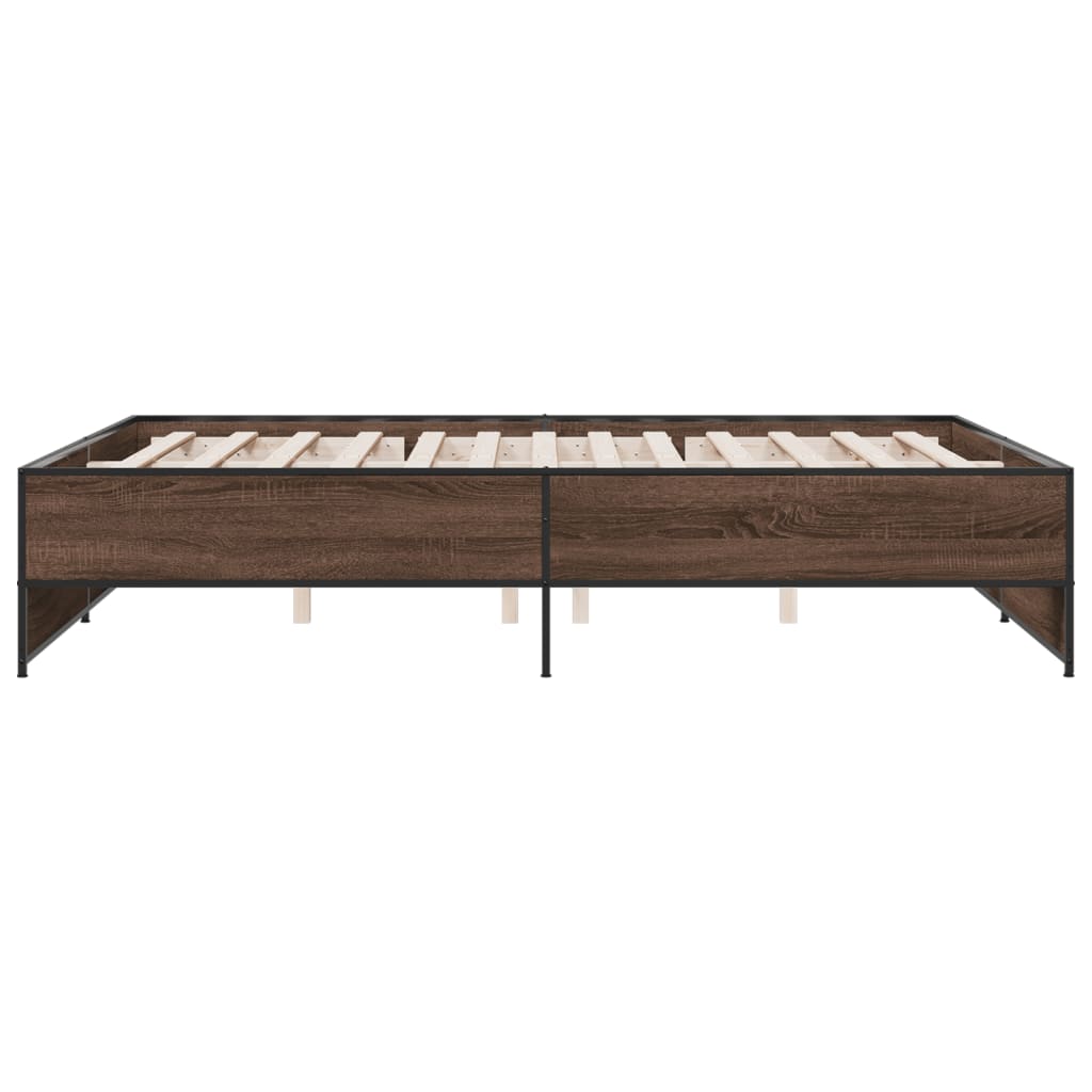 vidaXL Bed Frame without Mattress Brown Oak 160x200 cm