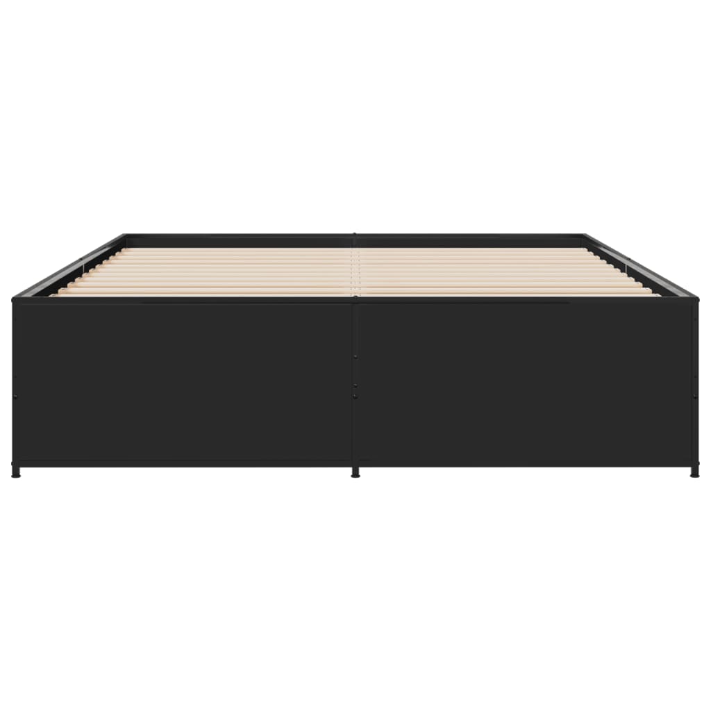 vidaXL Bed Frame without Mattress Black 150x200 cm King Size