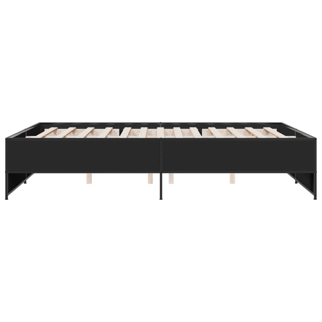 vidaXL Bed Frame without Mattress Black 150x200 cm King Size