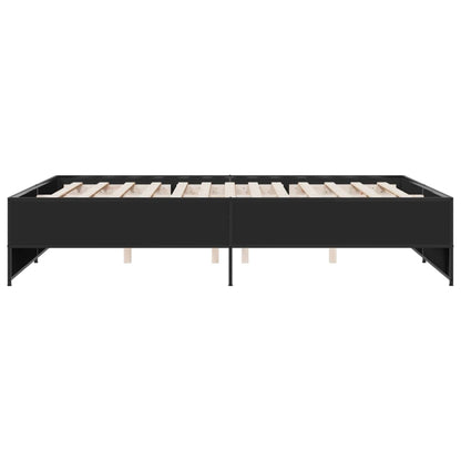 vidaXL Bed Frame without Mattress Black 150x200 cm King Size