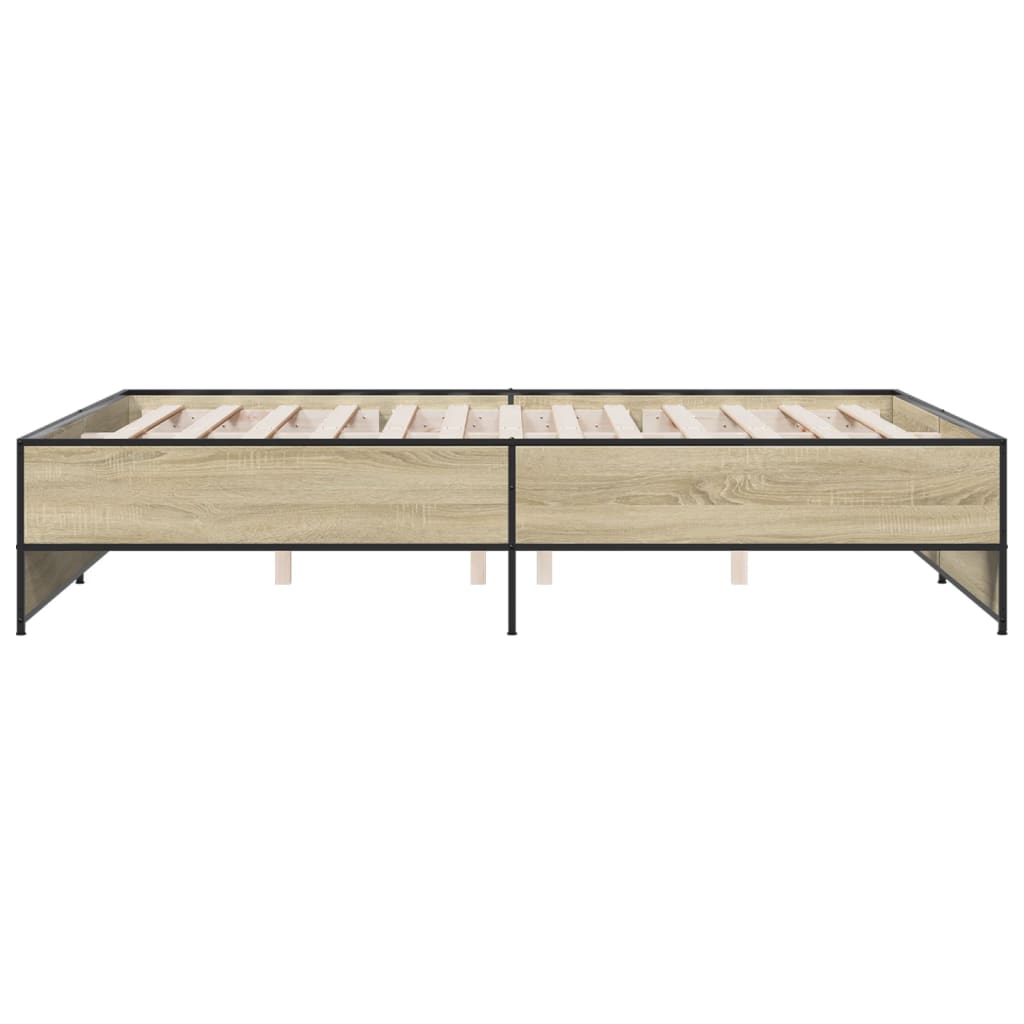 vidaXL Bed Frame without Mattress Sonoma Oak 150x200 cm King Size