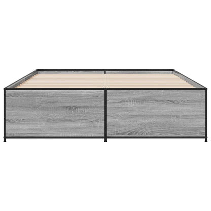 vidaXL Bed Frame without Mattress Grey Sonoma 150x200 cm King Size