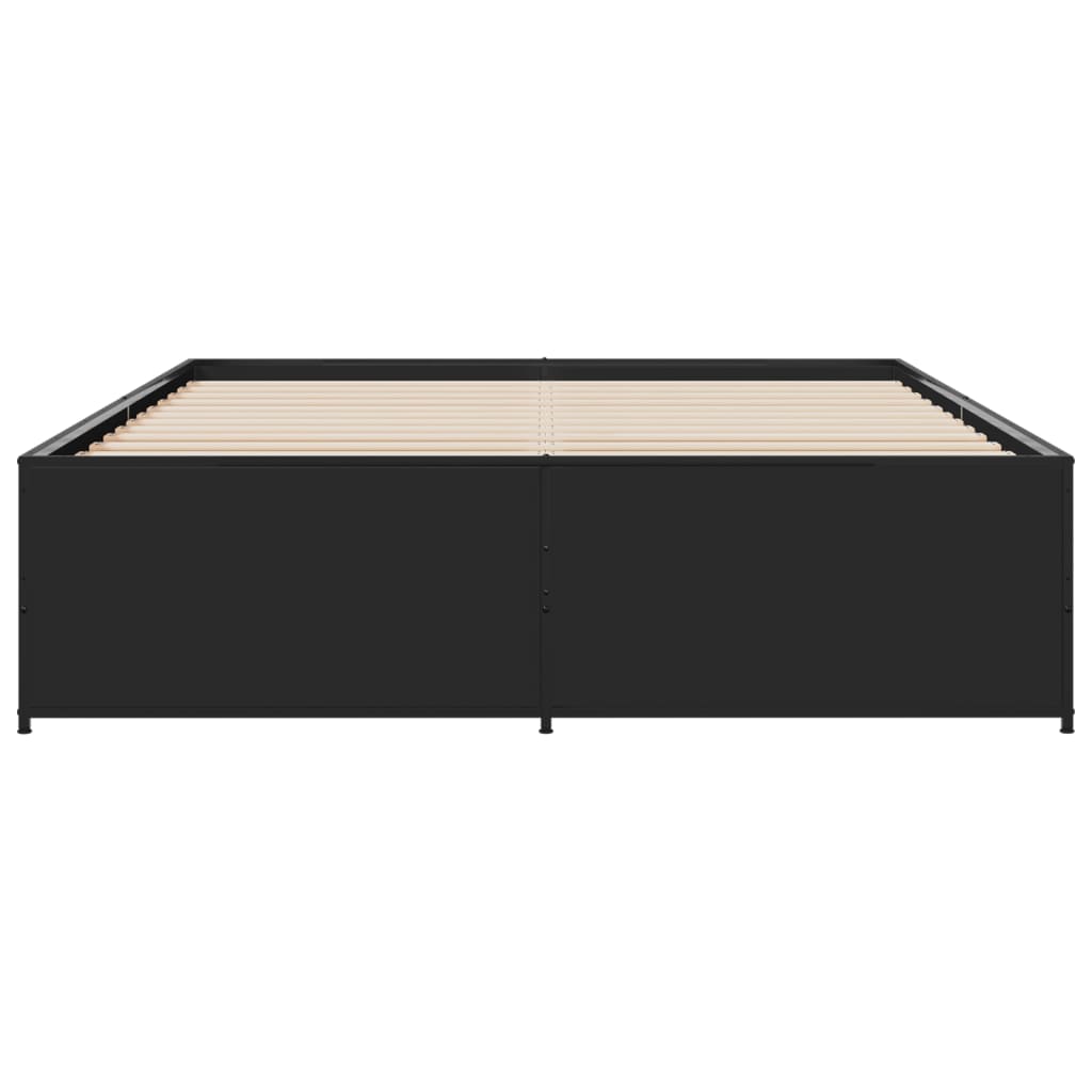 vidaXL Bed Frame | Black | Engineered Wood | Double | Sturdy | Bed Frame