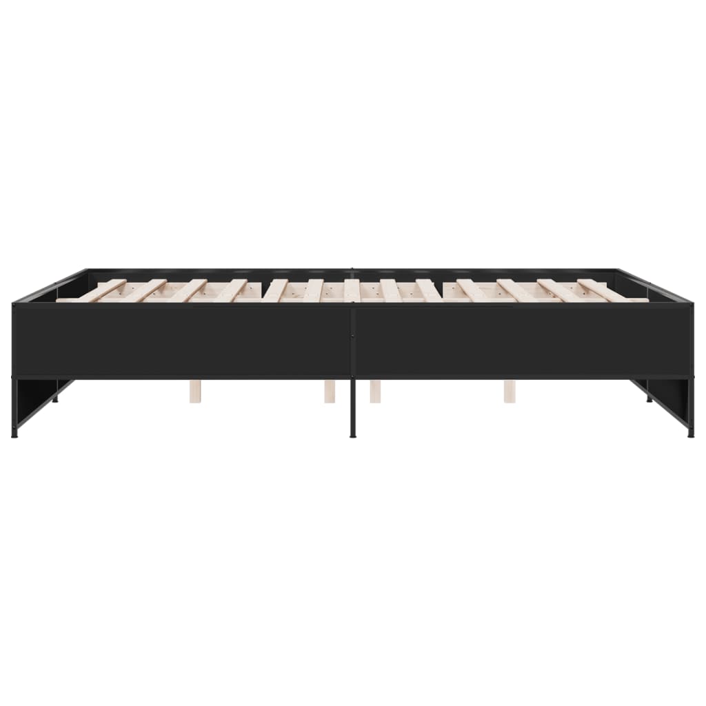 vidaXL Bed Frame | Black | Engineered Wood | Double | Sturdy | Bed Frame