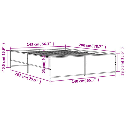 vidaXL Bed Frame | Black | Engineered Wood | Double | Sturdy | Bed Frame