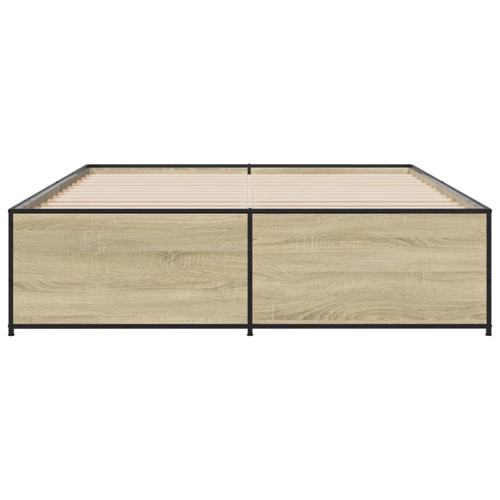 vidaXL Bed Frame | Sonoma Oak | Engineered Wood | 140 x 200 cm | Durable