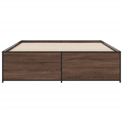 vidaXL Bed Frame without Mattress Brown Oak 140x200 cm