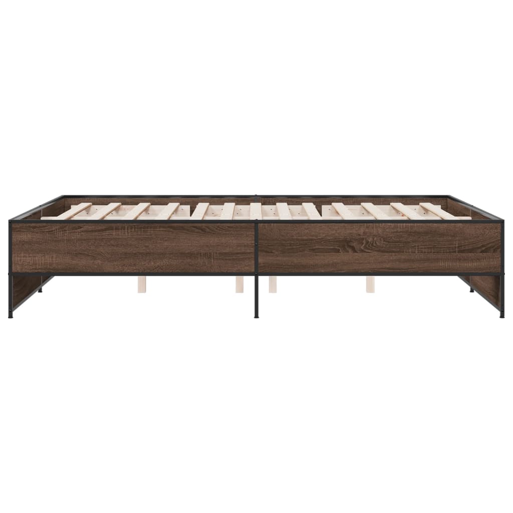 vidaXL Bed Frame without Mattress Brown Oak 140x200 cm
