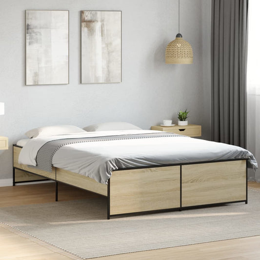vidaXL Bed Frame without Mattress Sonoma Oak 120x200 cm