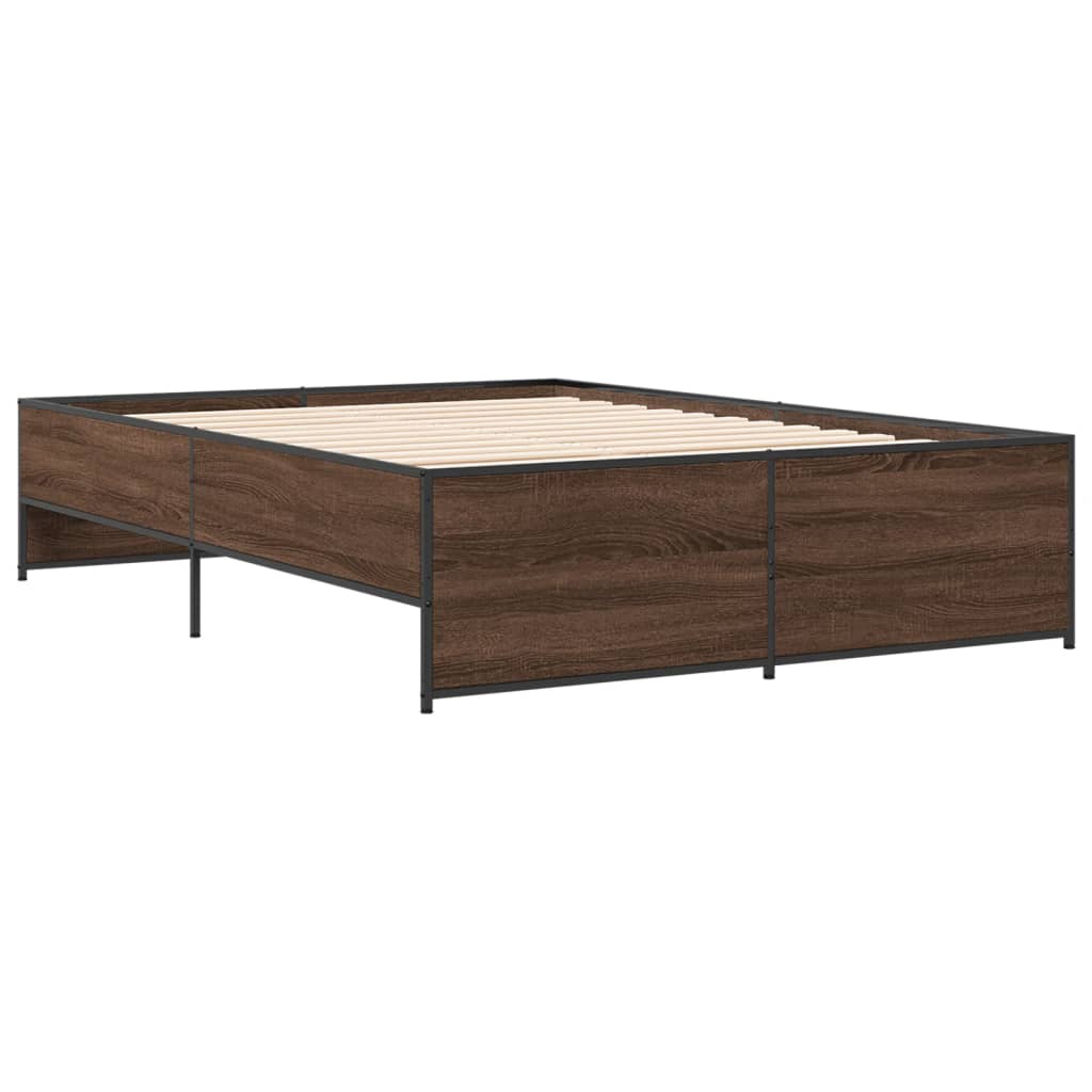 vidaXL Bed Frame without Mattress Brown Oak 120x200 cm