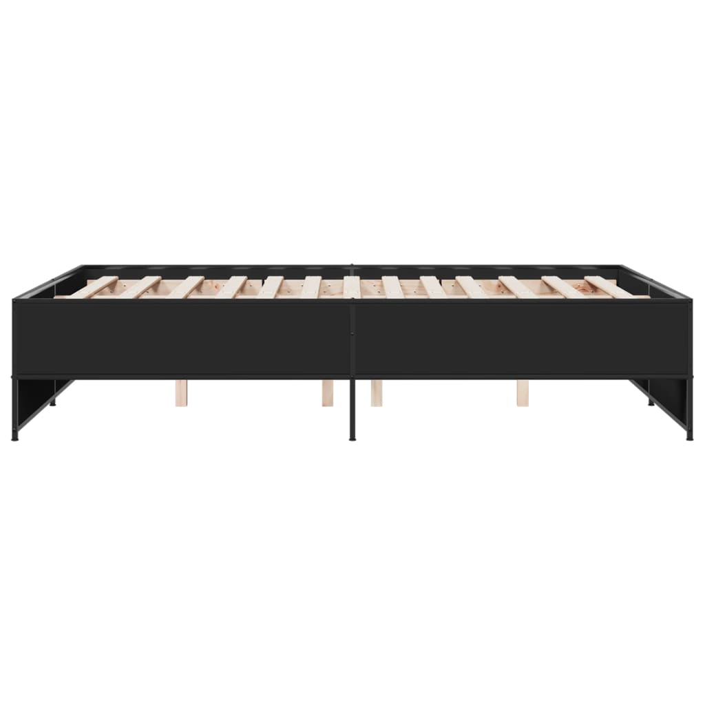 vidaXL Bed Frame without Mattress Black 140x190 cm