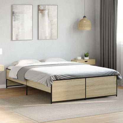 vidaXL Bed Frame without Mattress Sonoma Oak 140x190 cm