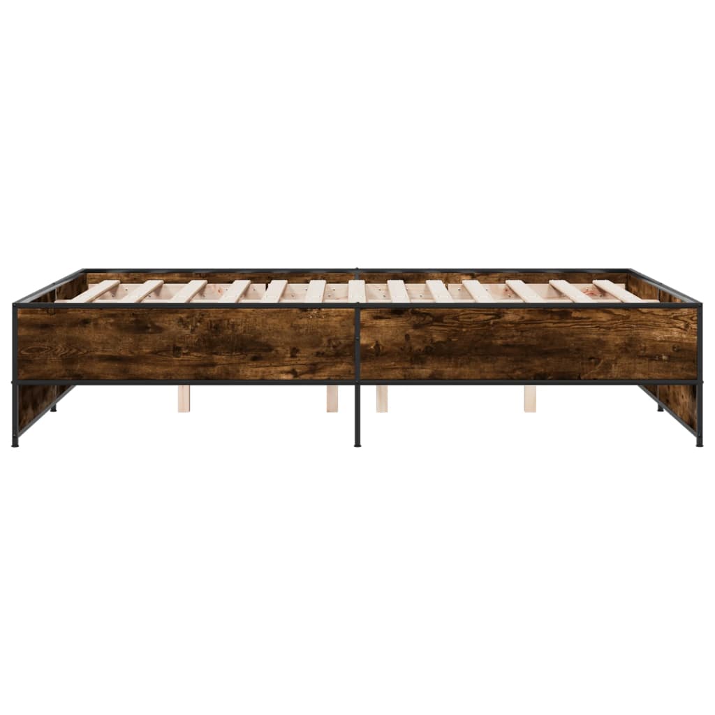 vidaXL Bed Frame without Mattress Smoked Oak 140x190 cm