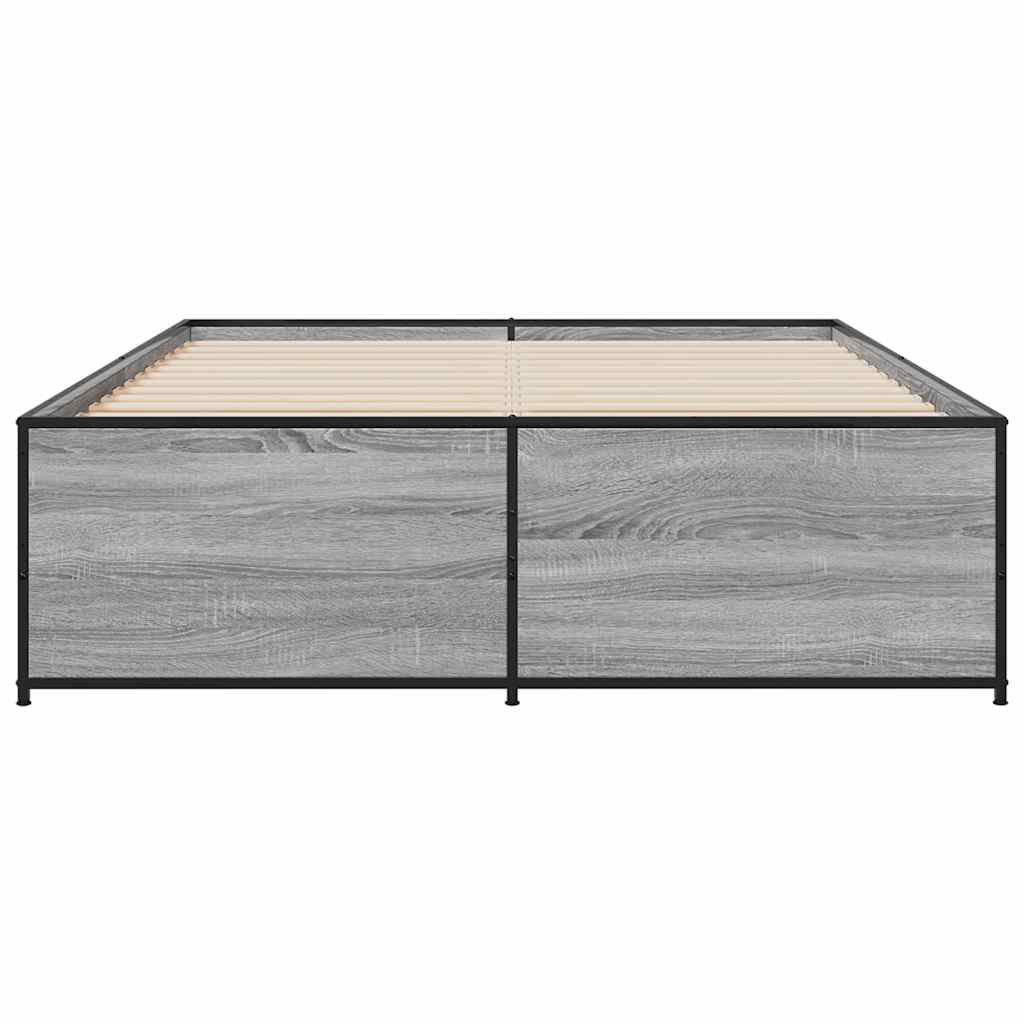 vidaXL Bed Frame without Mattress Grey Sonoma 140x190 cm