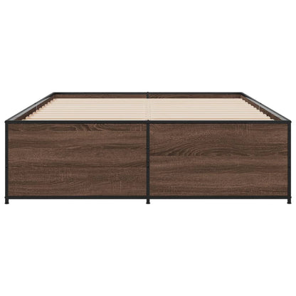 vidaXL Bed Frame without Mattress Brown Oak 140x190 cm