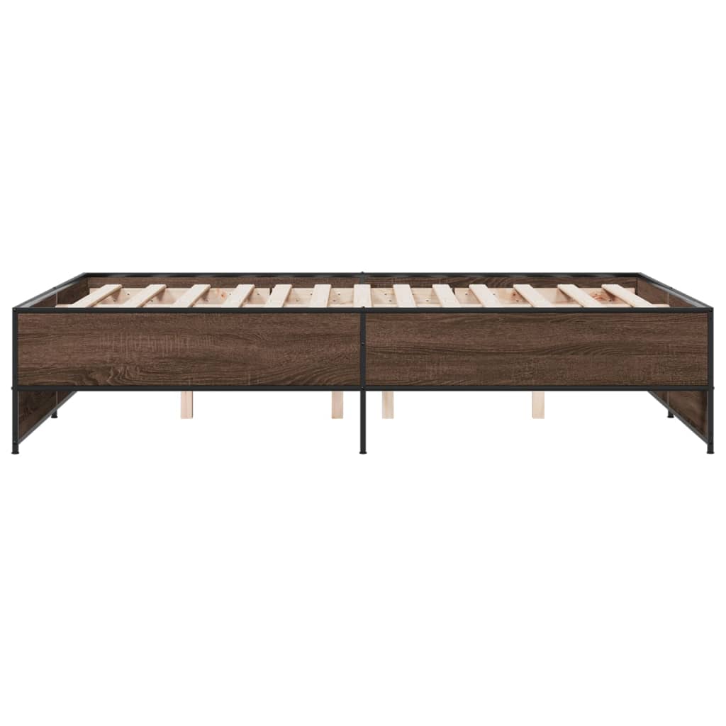 vidaXL Bed Frame without Mattress Brown Oak 140x190 cm