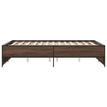 vidaXL Bed Frame without Mattress Brown Oak 140x190 cm