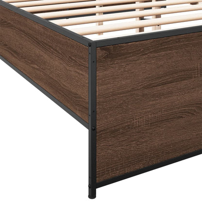 vidaXL Bed Frame without Mattress Brown Oak 140x190 cm