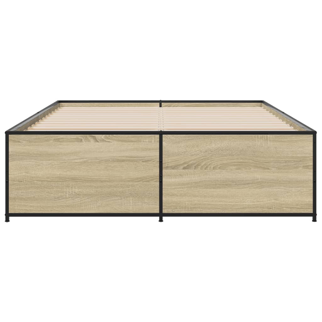 vidaXL Bed Frame without Mattress Sonoma Oak 135x190 cm Double