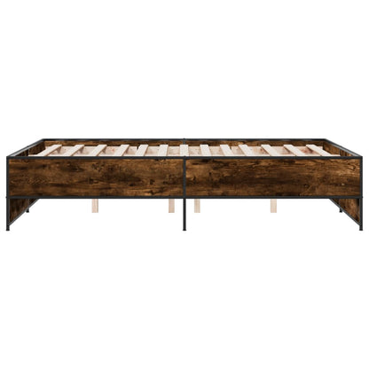 vidaXL Bed Frame | Smoked Oak | Engineered wood, Steel | Double | Durable