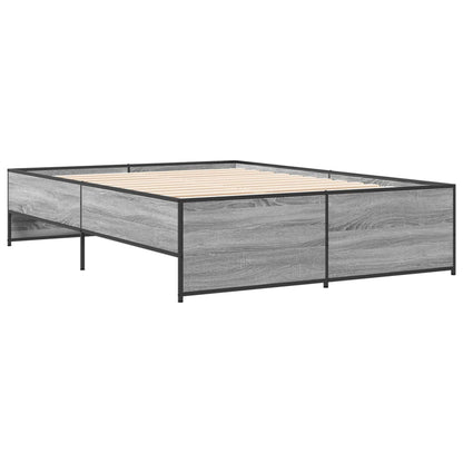 vidaXL Bed Frame without Mattress Grey Sonoma 135x190 cm Double