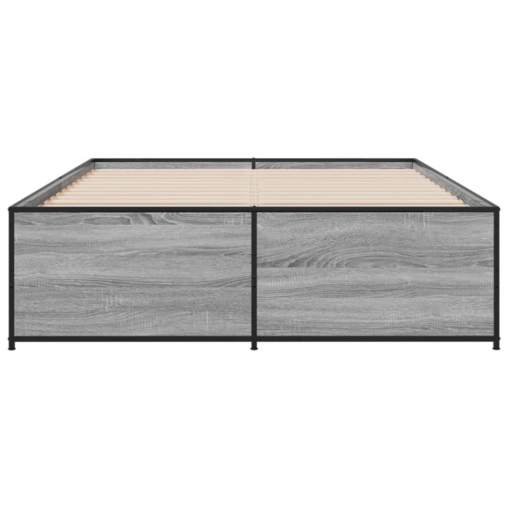 vidaXL Bed Frame without Mattress Grey Sonoma 135x190 cm Double