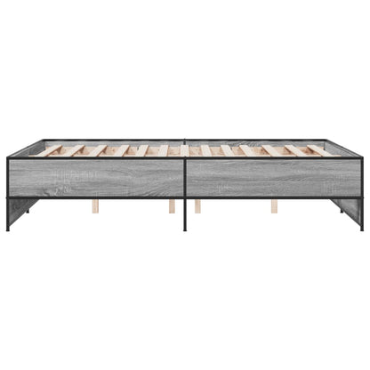 vidaXL Bed Frame without Mattress Grey Sonoma 135x190 cm Double